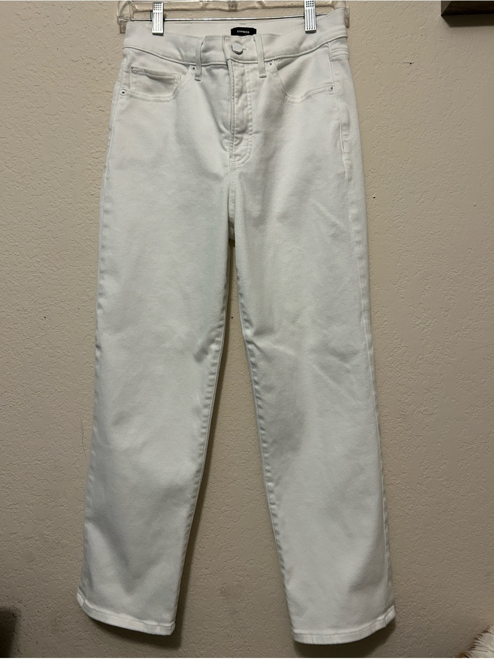 Express White Ankle-Length Straight Jeans - Picture 2 of 8